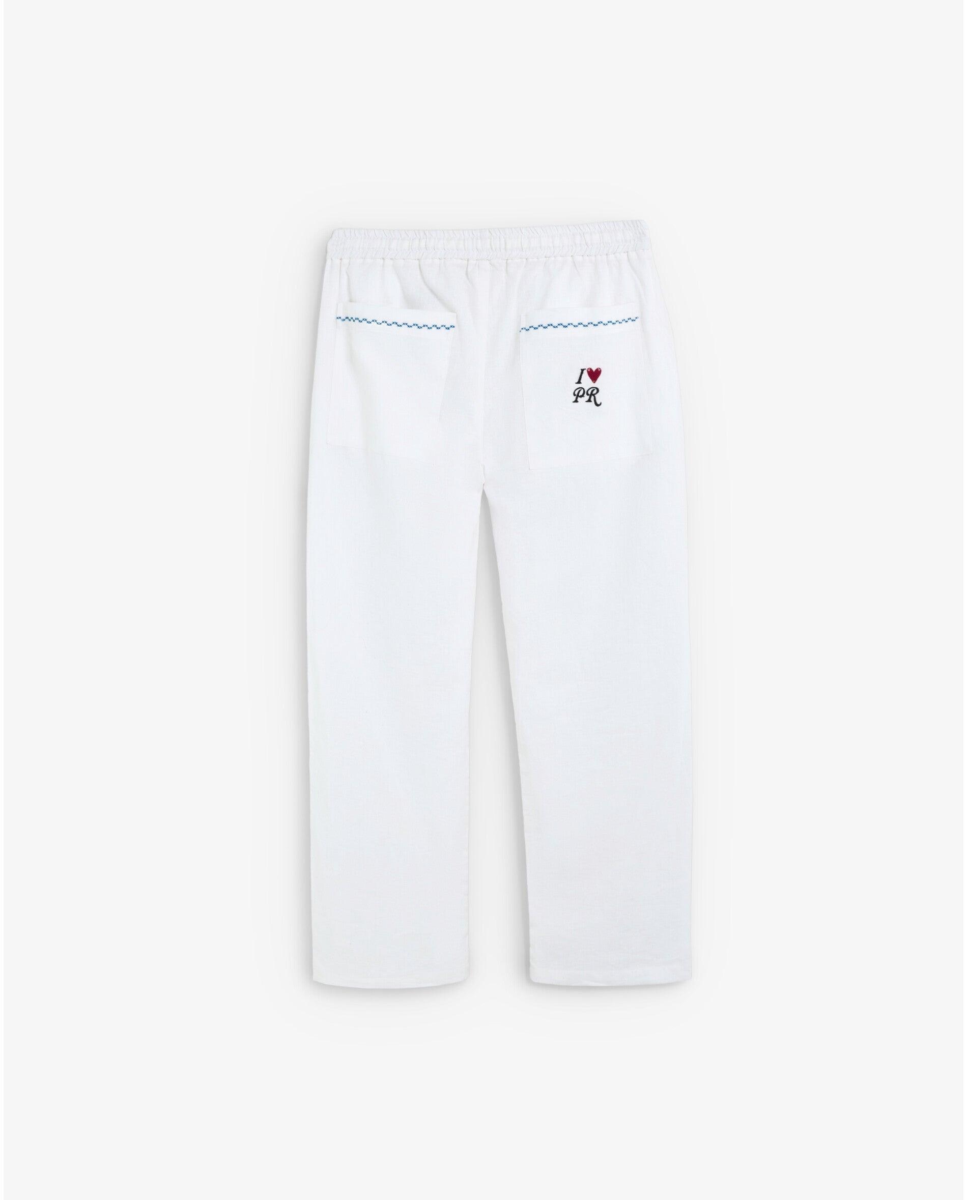 Calças Relaxed Fit com Cintura Elástica e Cordão de Ajuste Branco-6