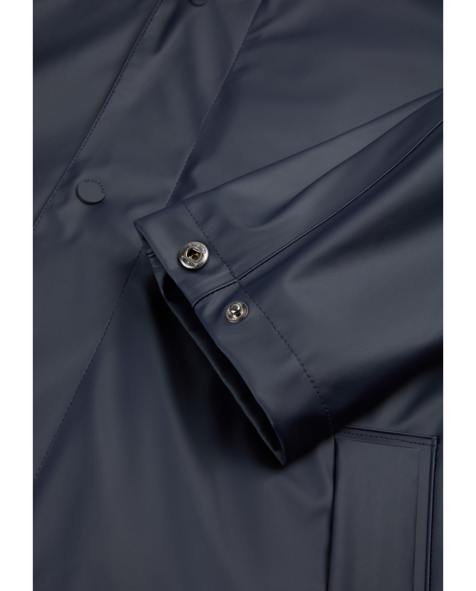 Casaco Impermeável com Capuz e Fecho Zip Termosselado Azul-marinho-5