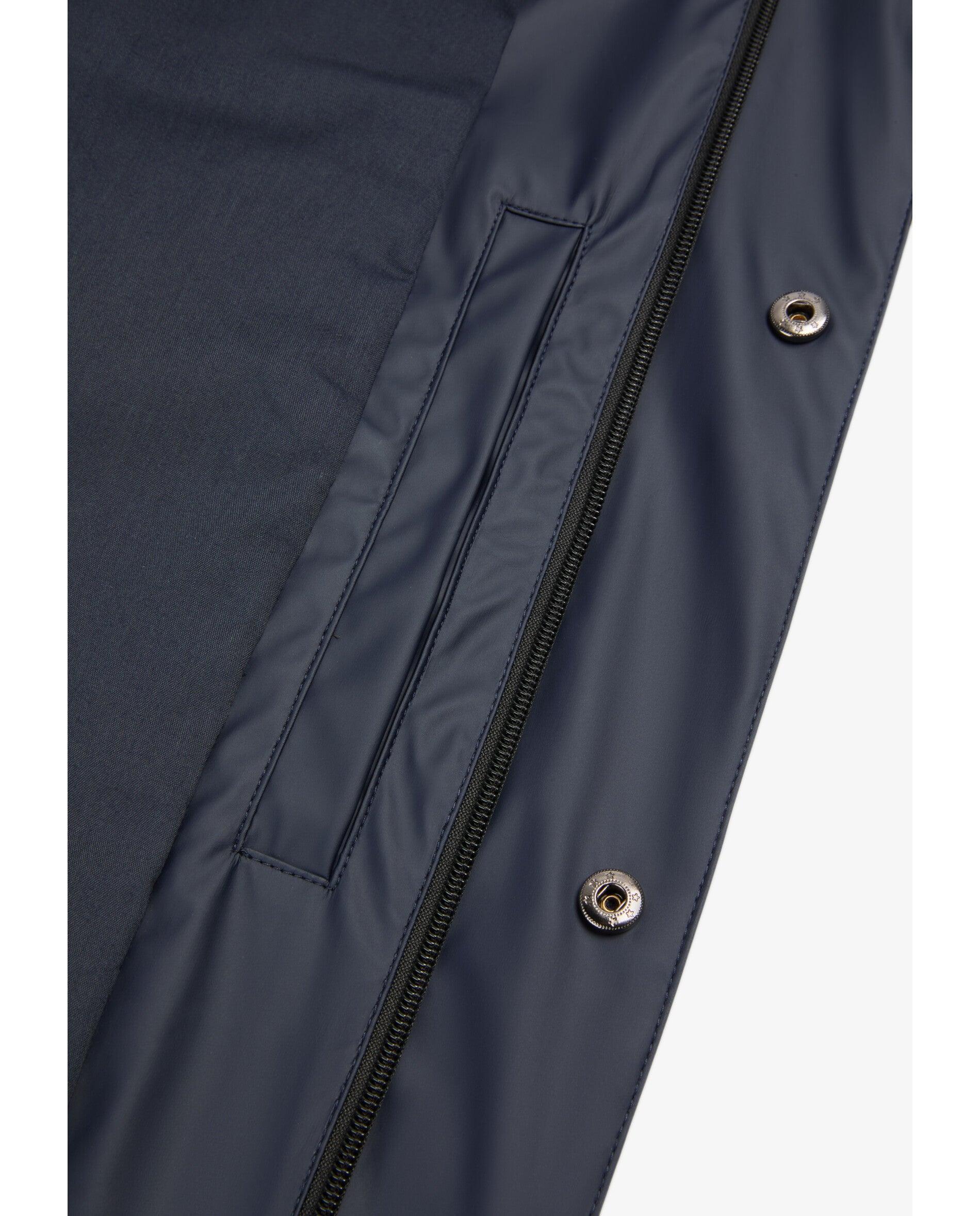 Casaco Impermeável com Capuz e Fecho Zip Termosselado Azul-marinho-6