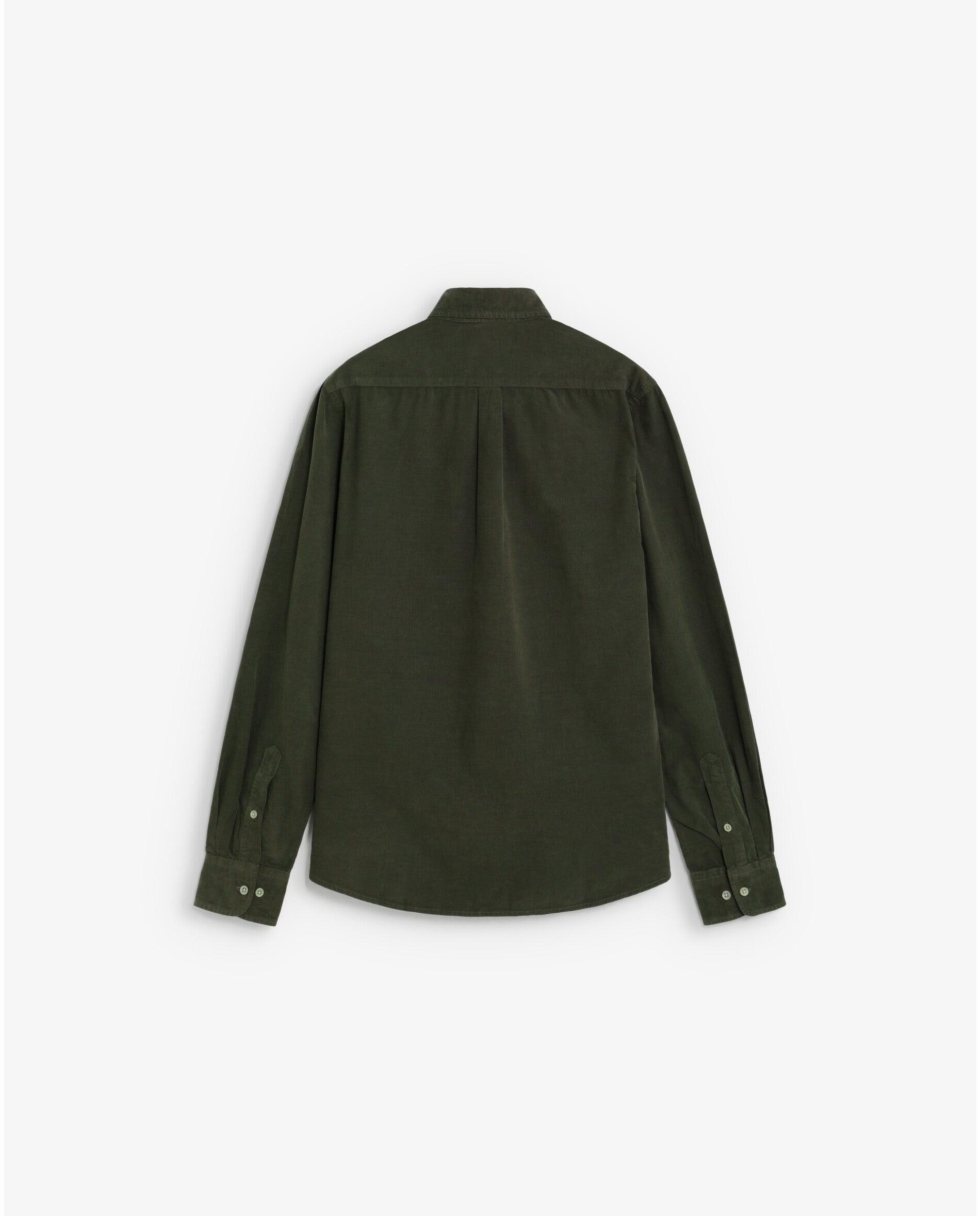 Camisa Regular Fit com Bainha Redonda Verde-escuro-2