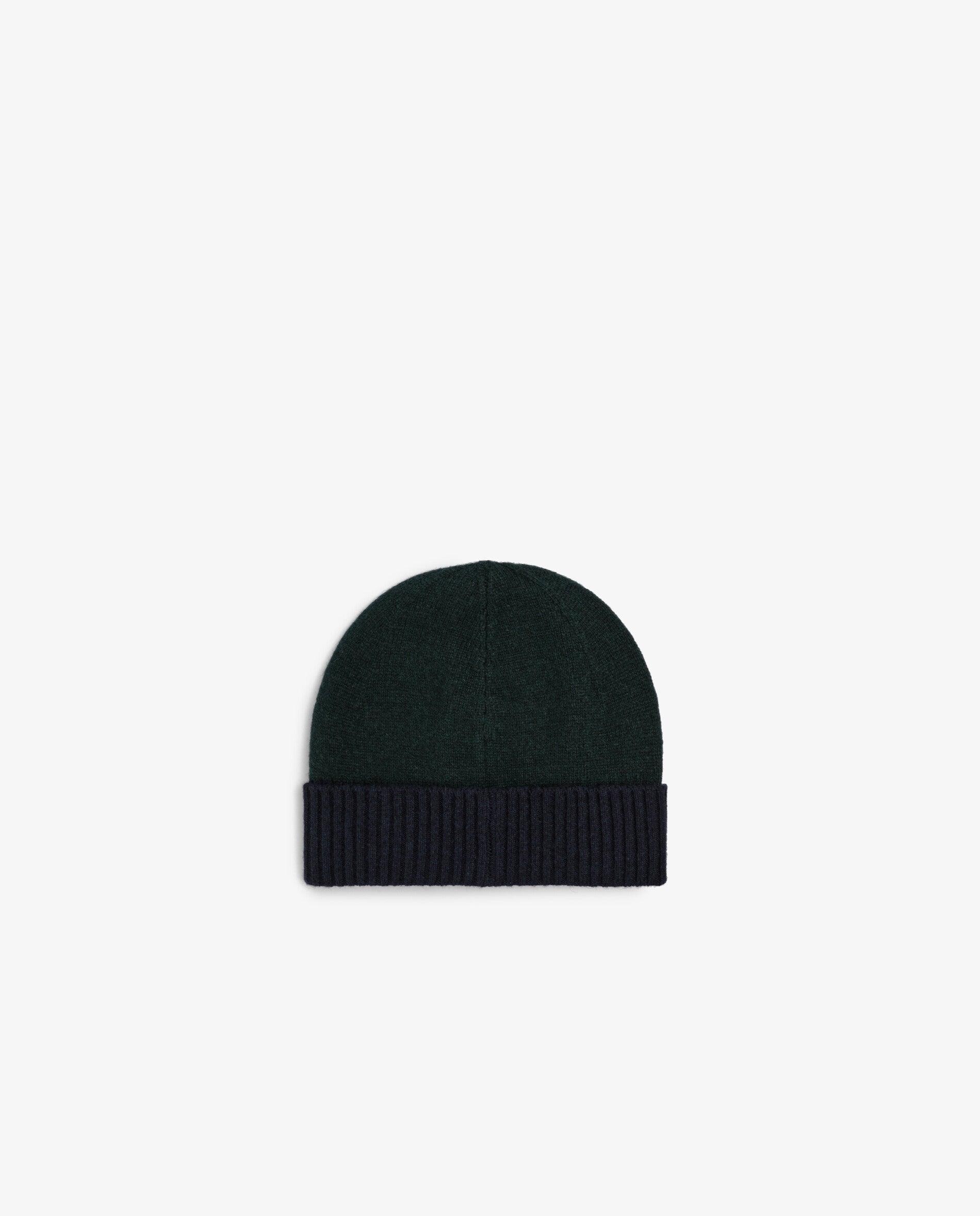 Chapéu Infantil de Malha Tipo Beanie Azul-marinho / Verde-2