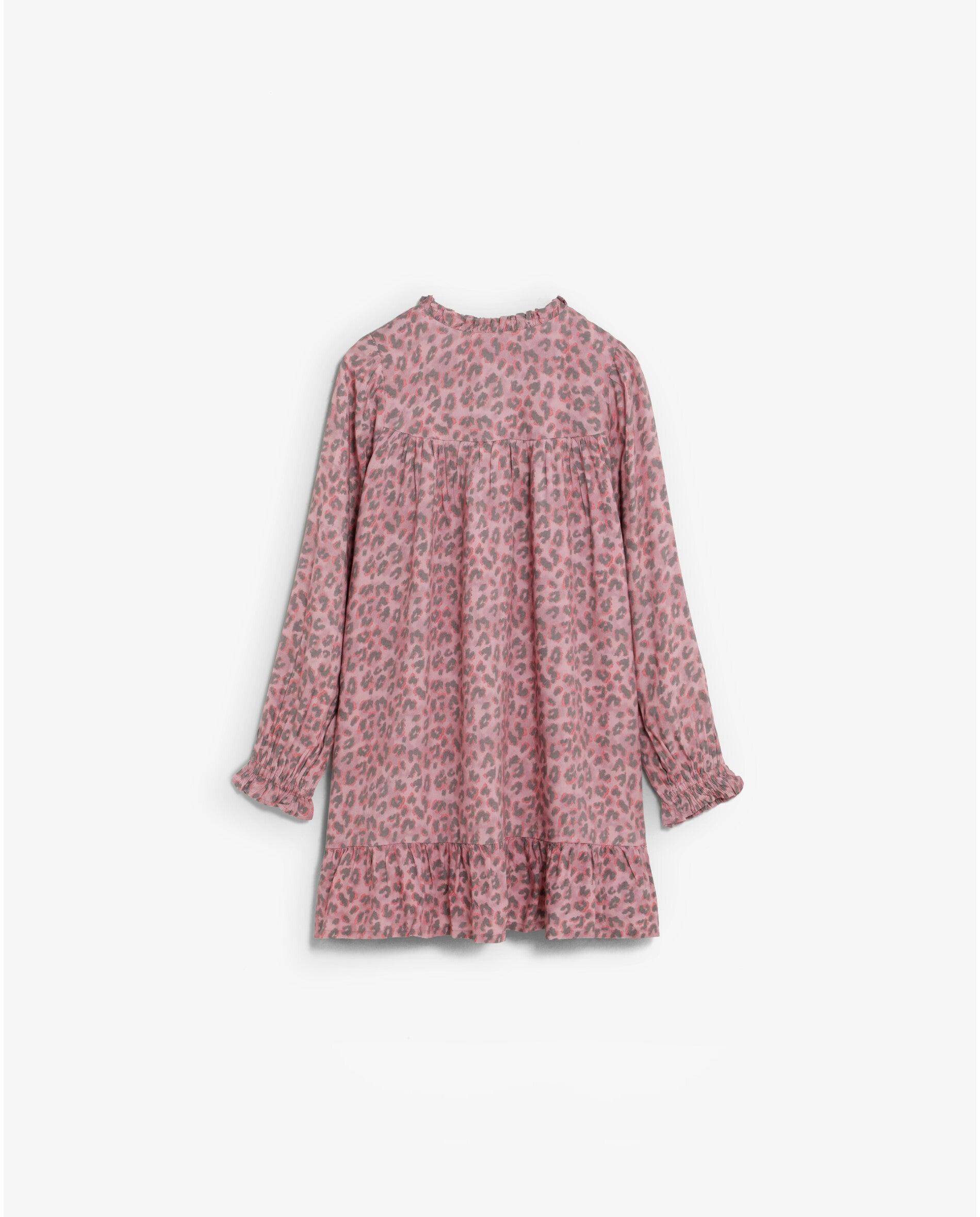 Vestido Infantil Animal Print de Manga Comprida Scalpers Rosa-claro-4