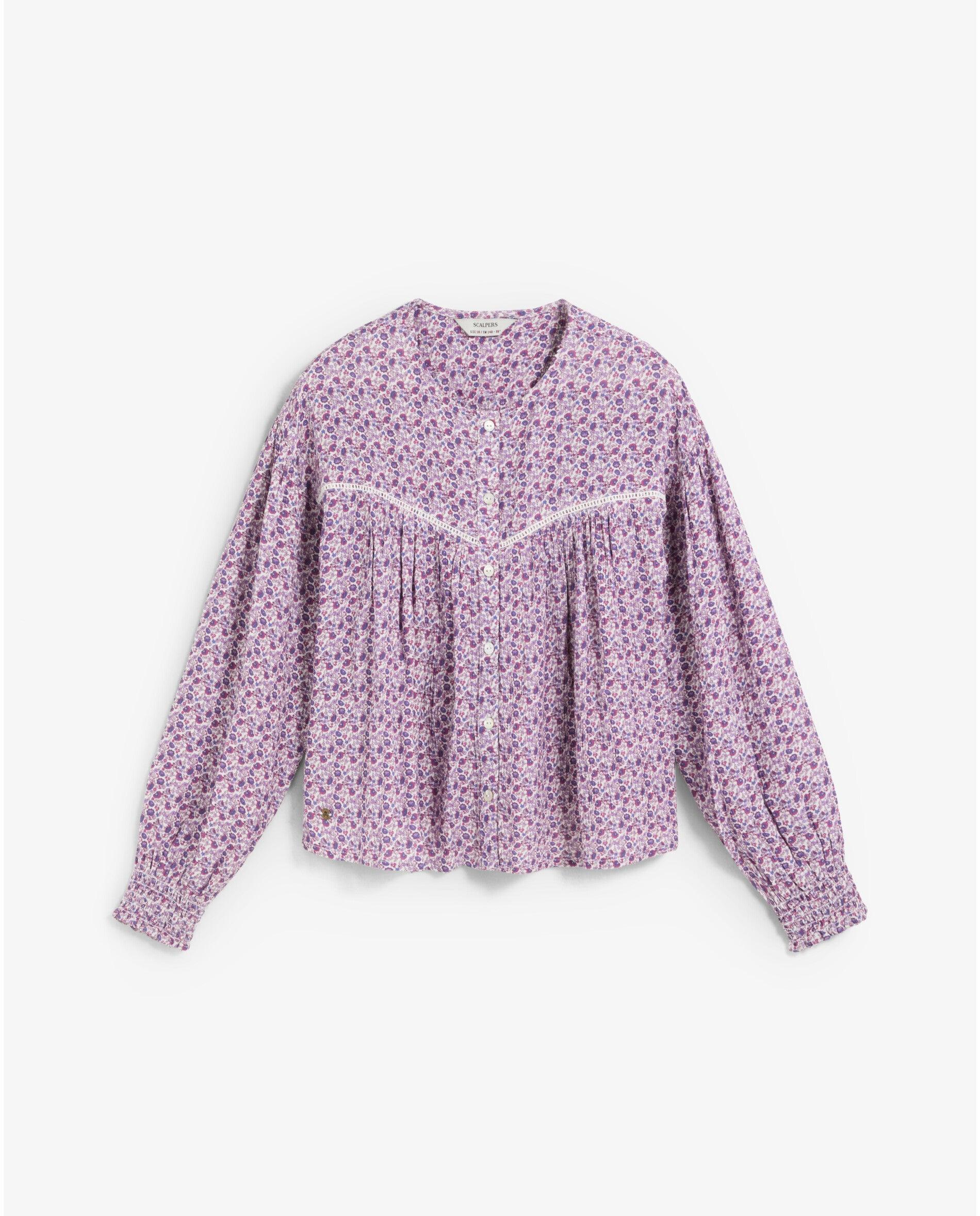 Imagem 0 de Blusa Infantil com Estampado Floral e Mangas Abalonadas