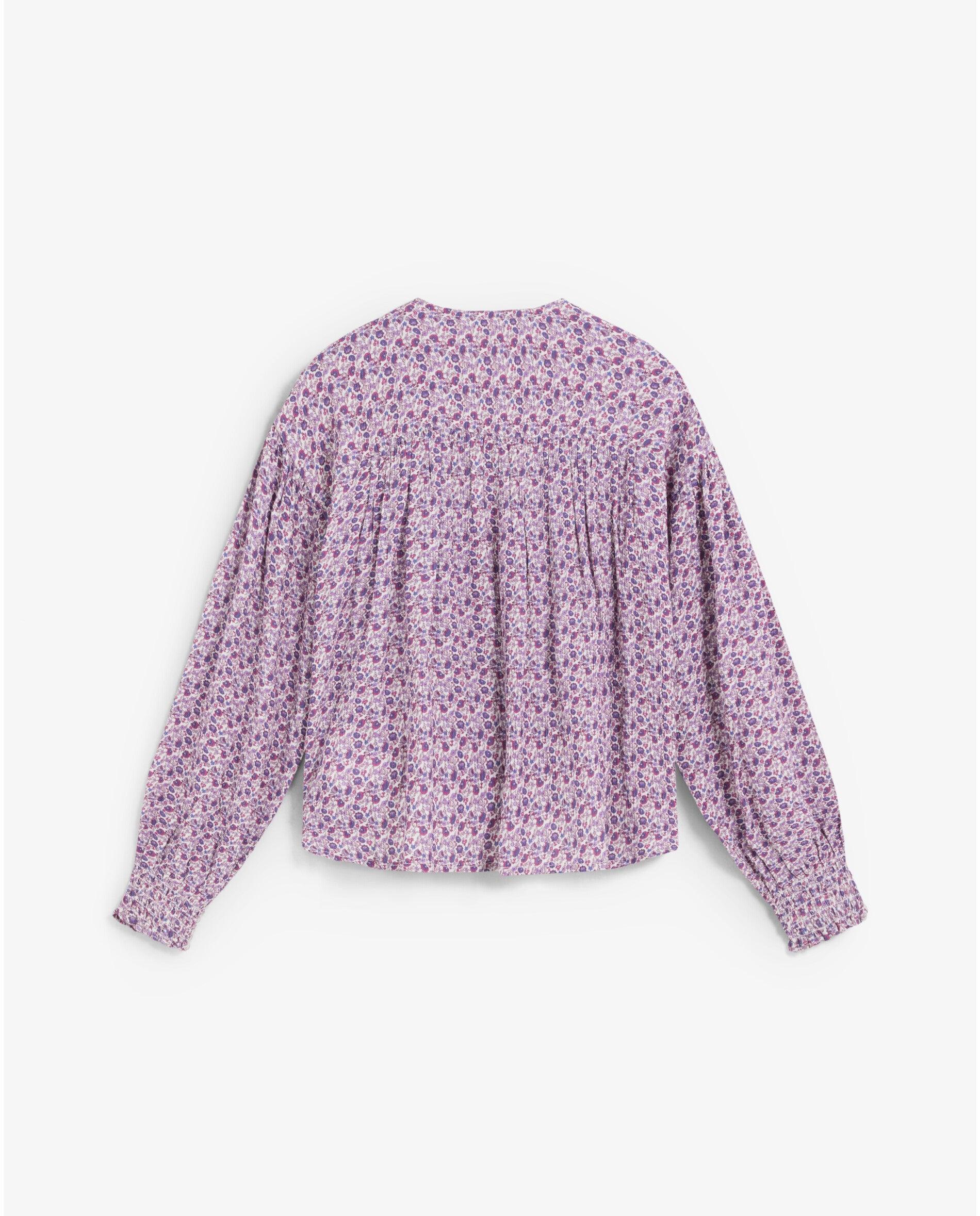 Blusa Infantil com Estampado Floral e Mangas Abalonadas Lilás-2