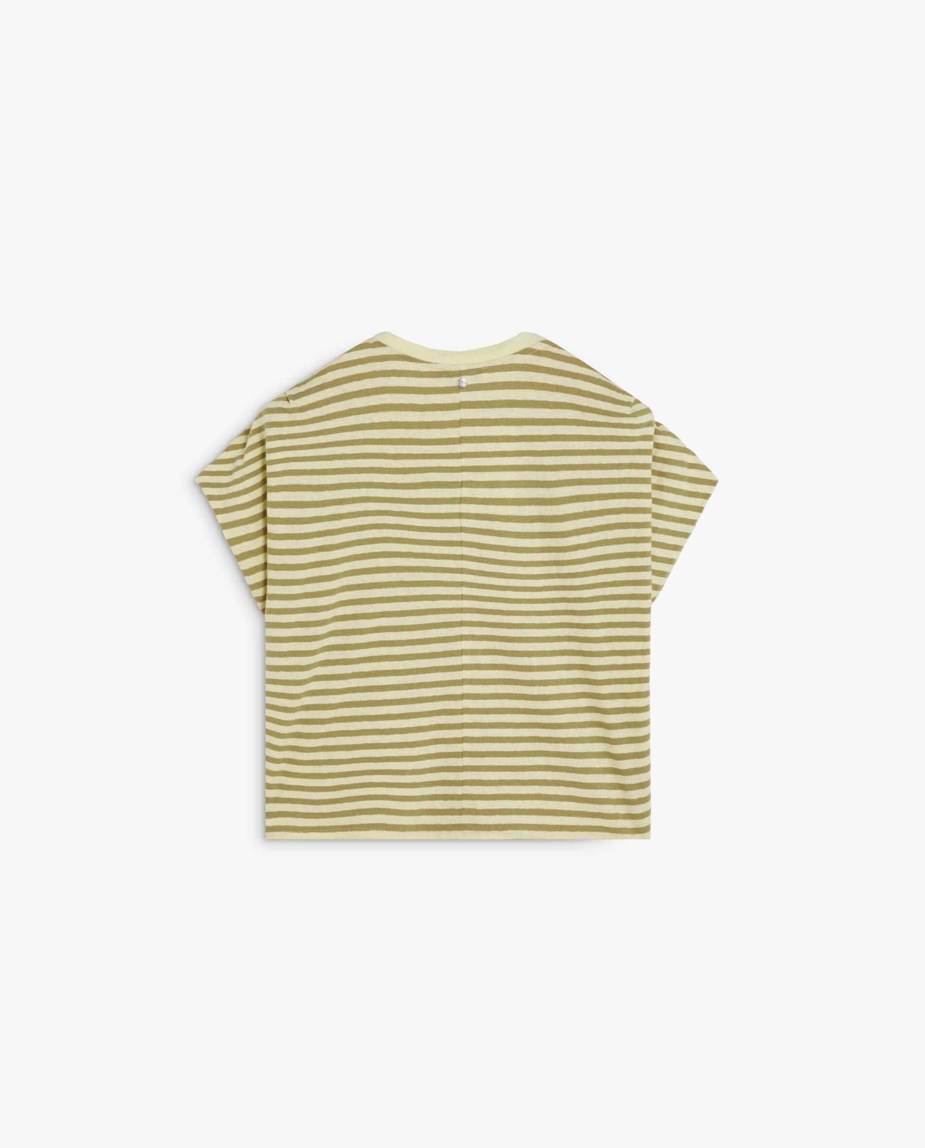 T-shirt Às Riscas com Pregas nos Ombros Lima-5