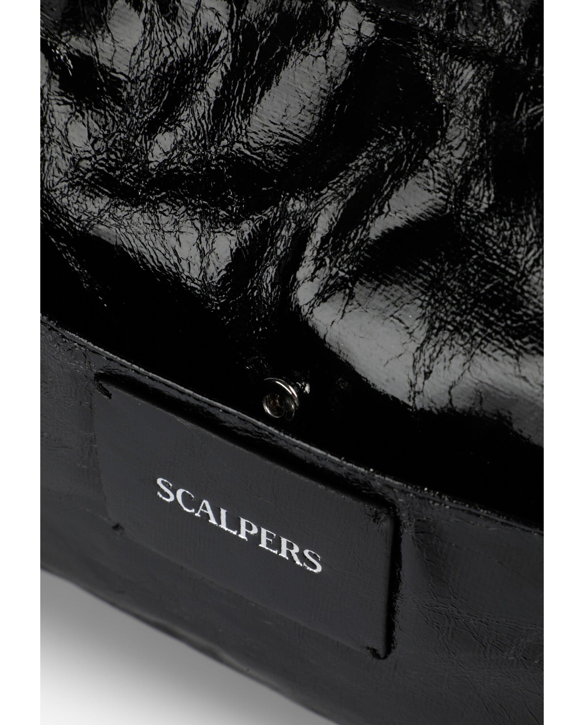 Necessaire Efeito Pele com Fecho de Cordão Preto brilhante-6