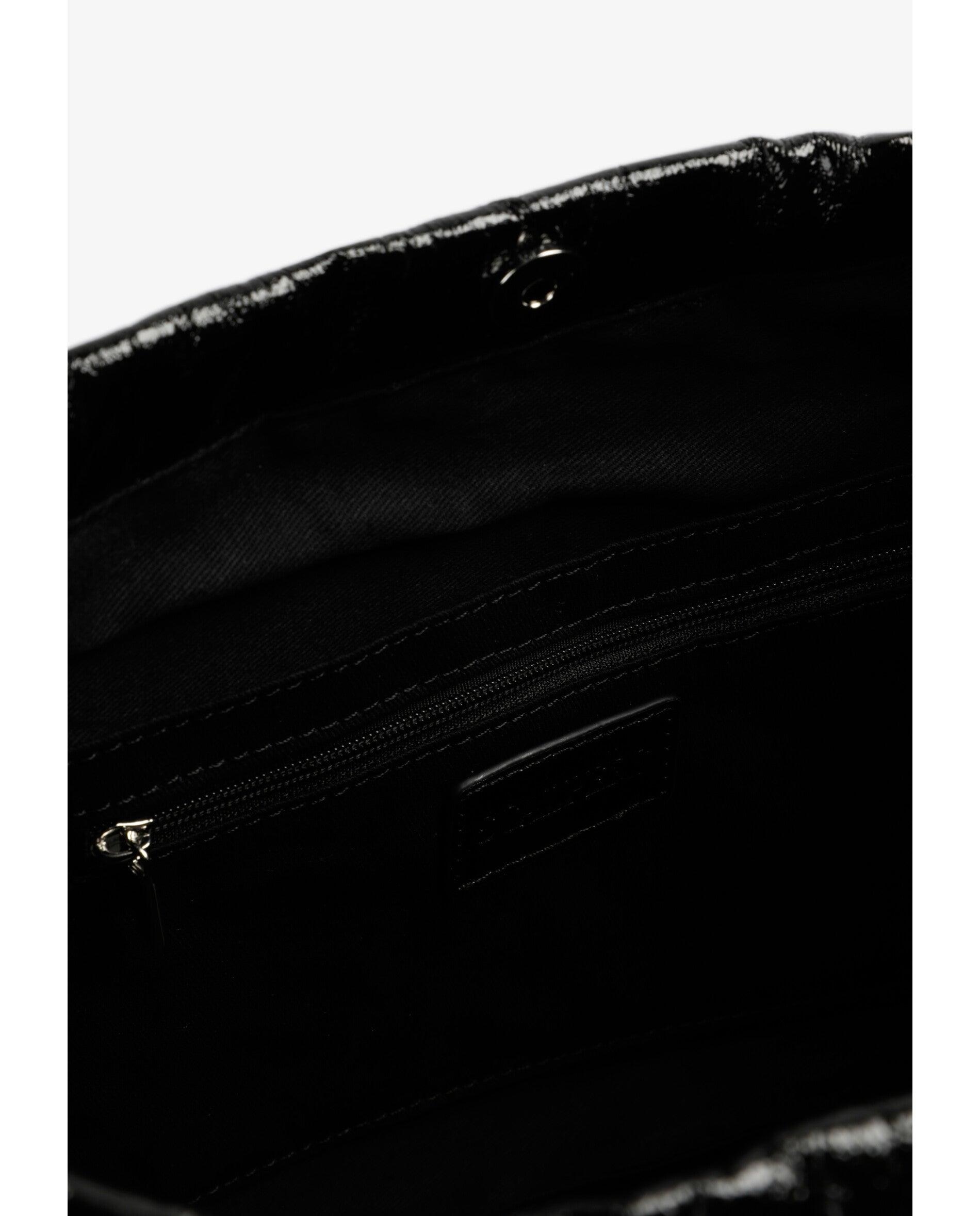 Necessaire Efeito Pele com Fecho de Cordão Preto brilhante-7