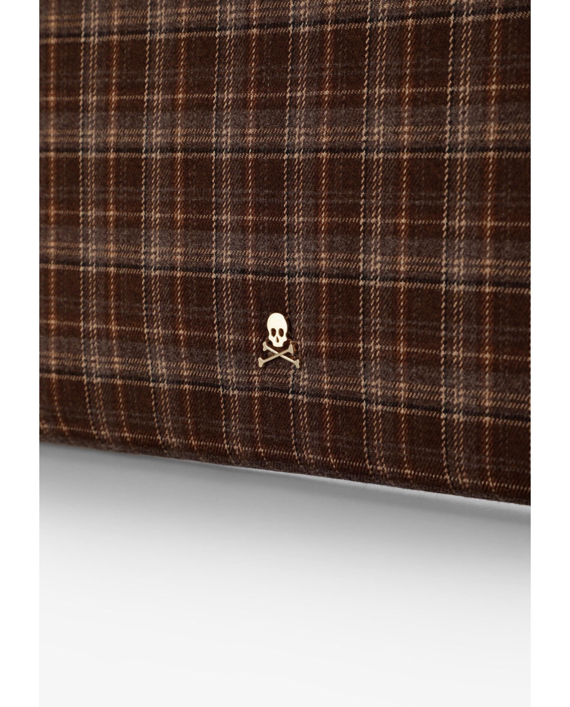 Capa para Portátil Tecido com Estampado Aos Quadrados Castanho-escuro-5