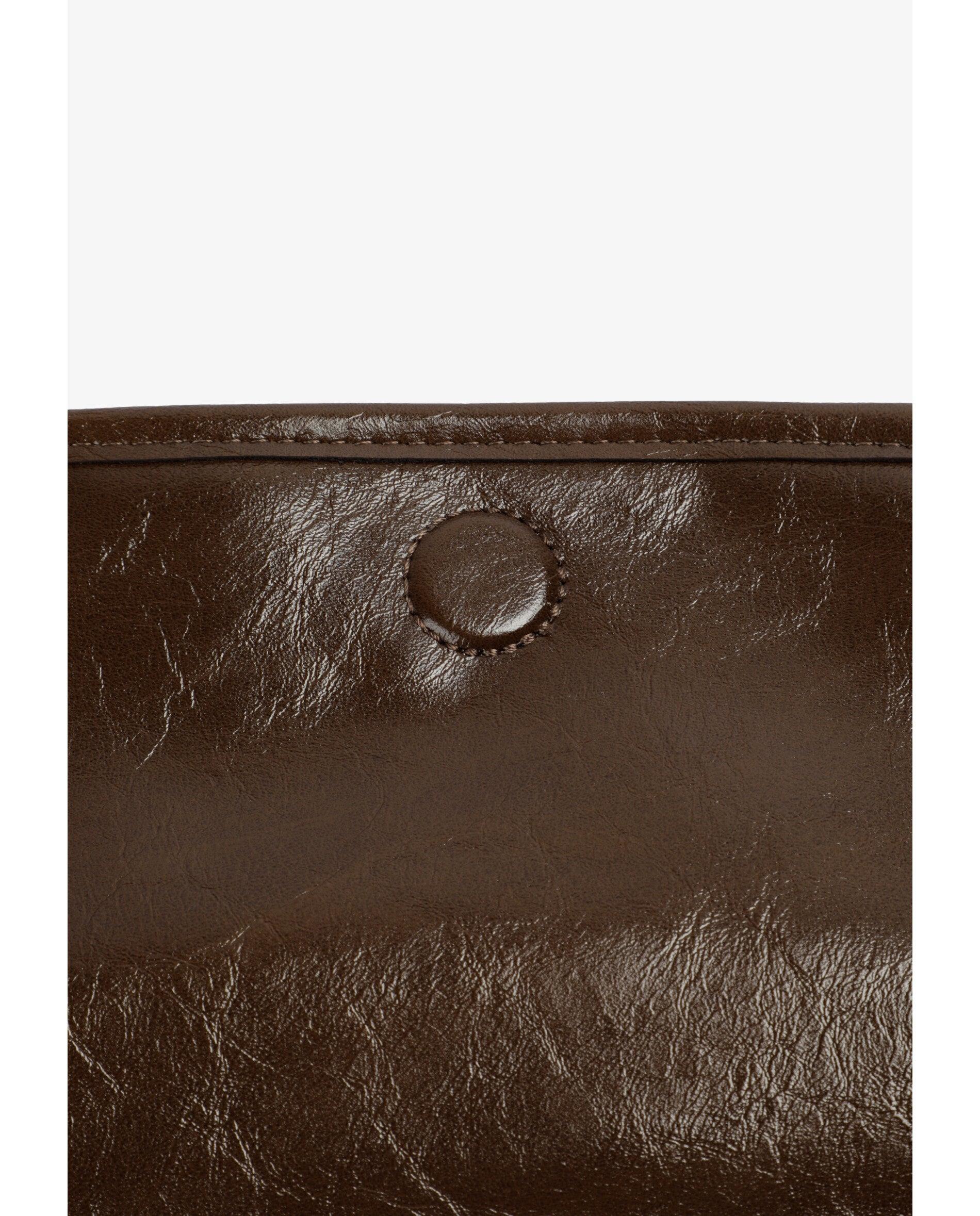 Necessaire em Tecido com Estampado Aos Quadrados Castanho-escuro-5