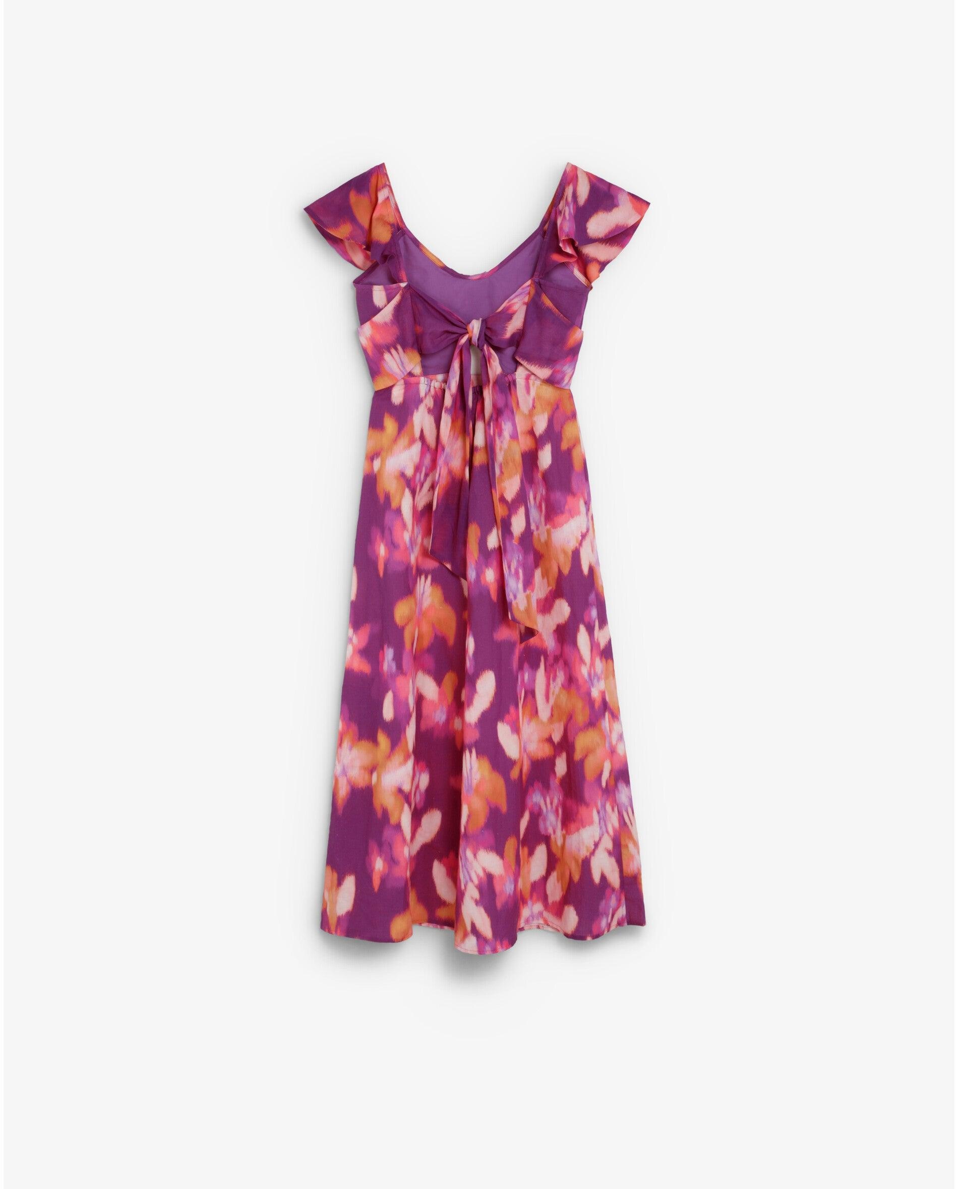 Vestido Midi Estampado com Folho Multicolor-6