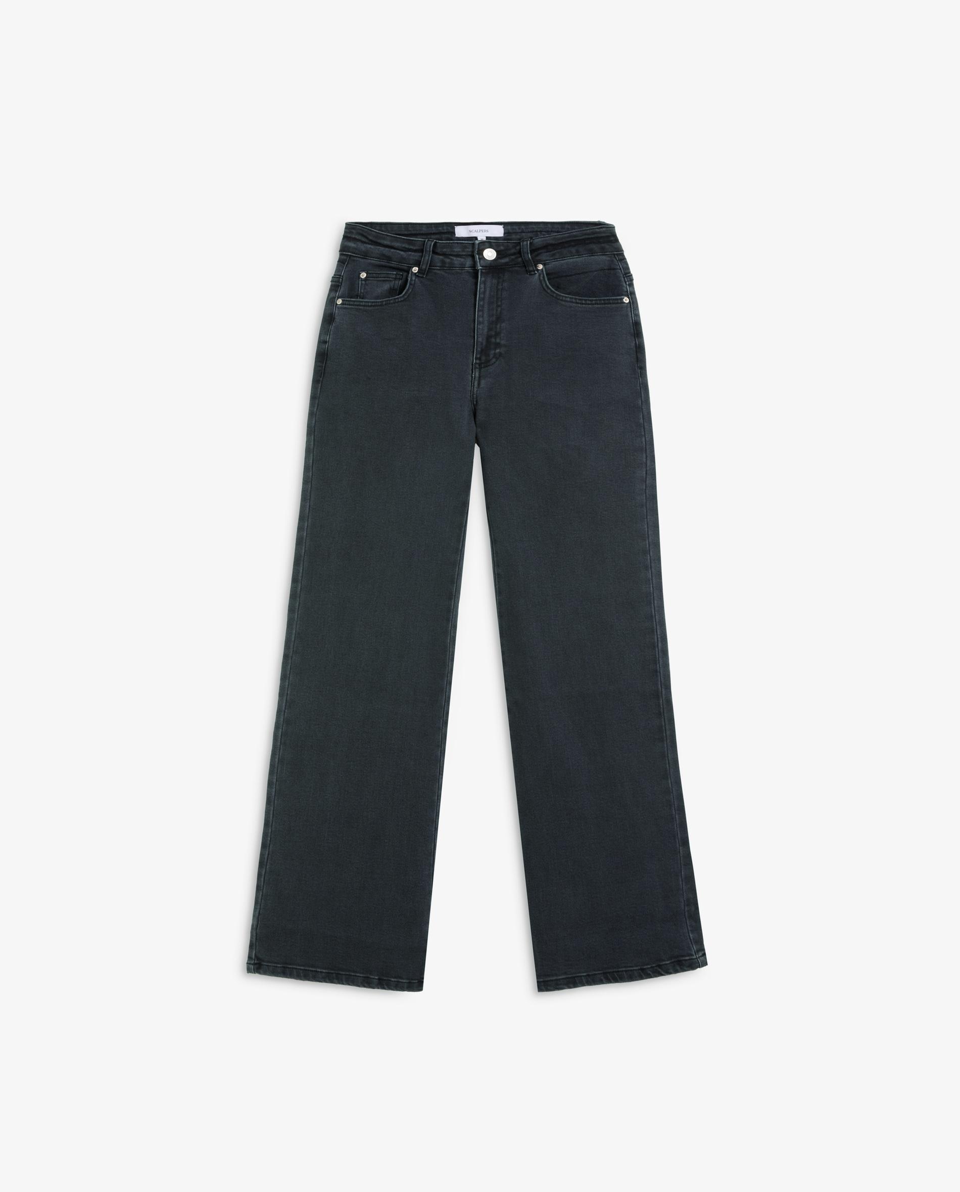 Jeans Bootcut Ligeiramente Elásticos Preto-4