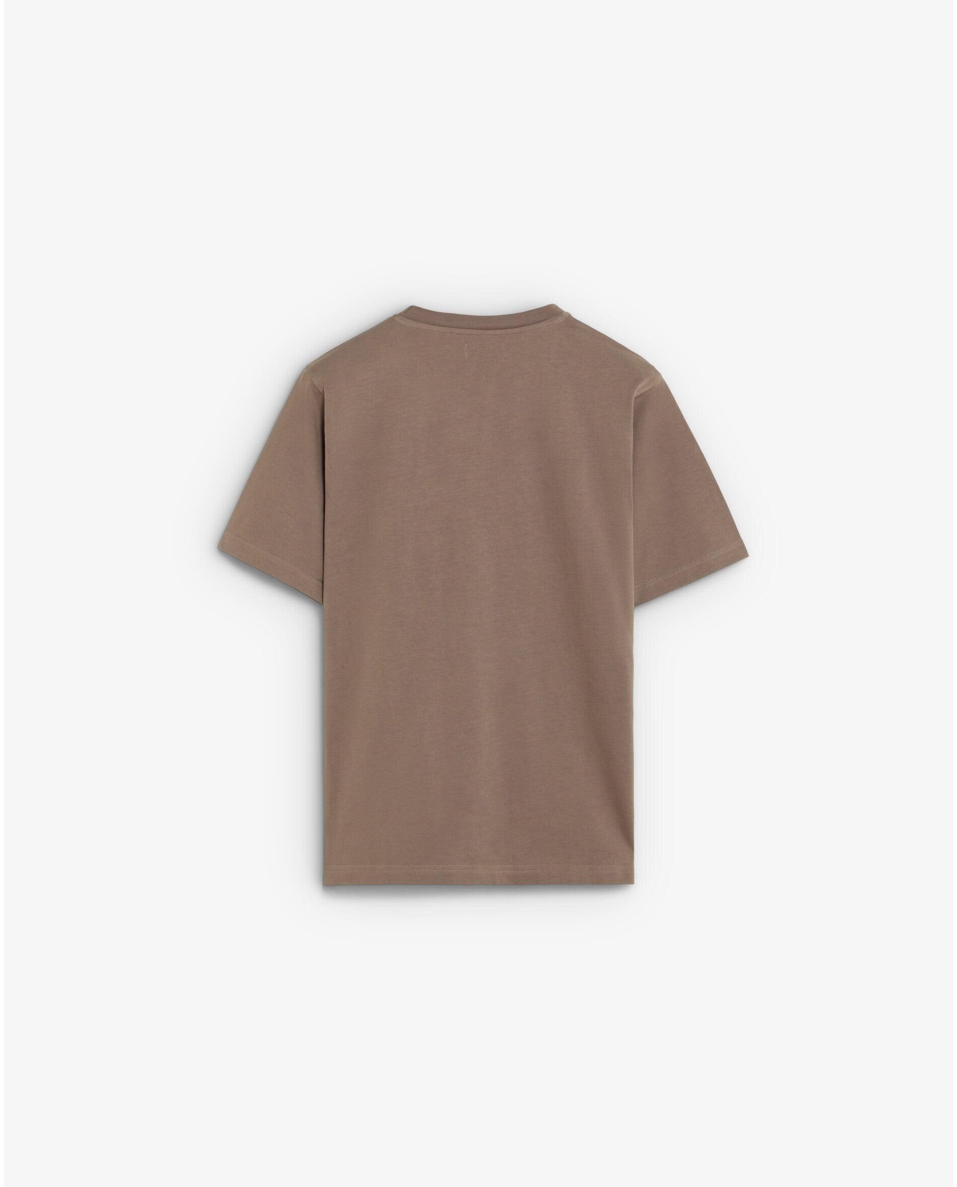 T-shirt de Manga Curta com Bolso no Peito Taupe-6