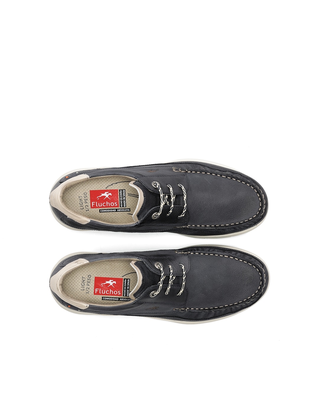Sapatos de Cordões Fabricados em Nobuck Azul-5