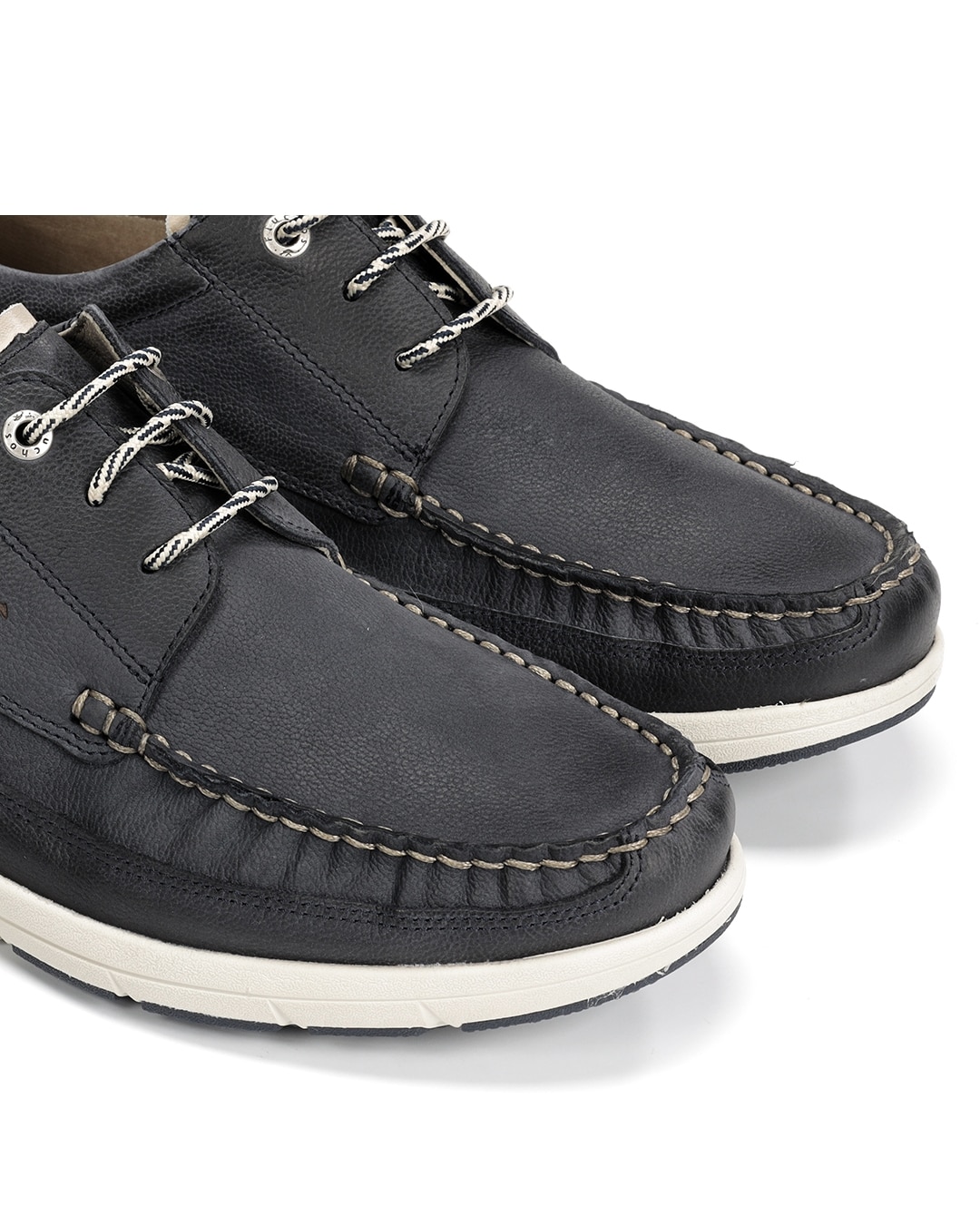 Sapatos de Cordões Fabricados em Nobuck Azul-6