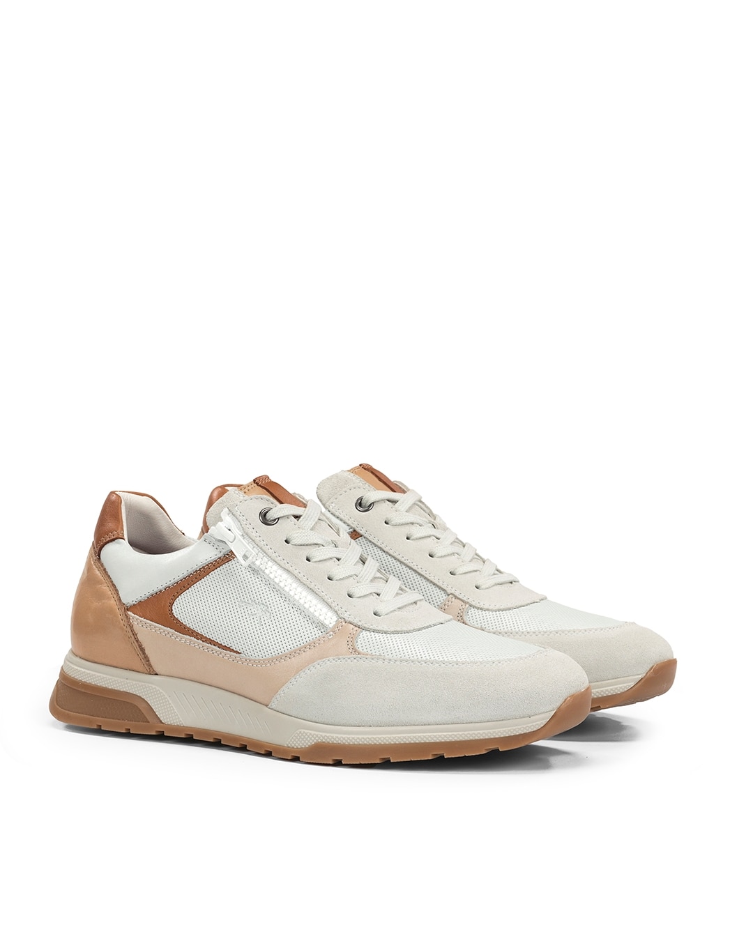 Sapatos de Cordões Fabricados em Camurça Branco-2