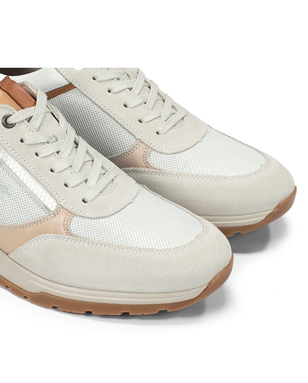 Sapatos de Cordões Fabricados em Camurça Branco-6