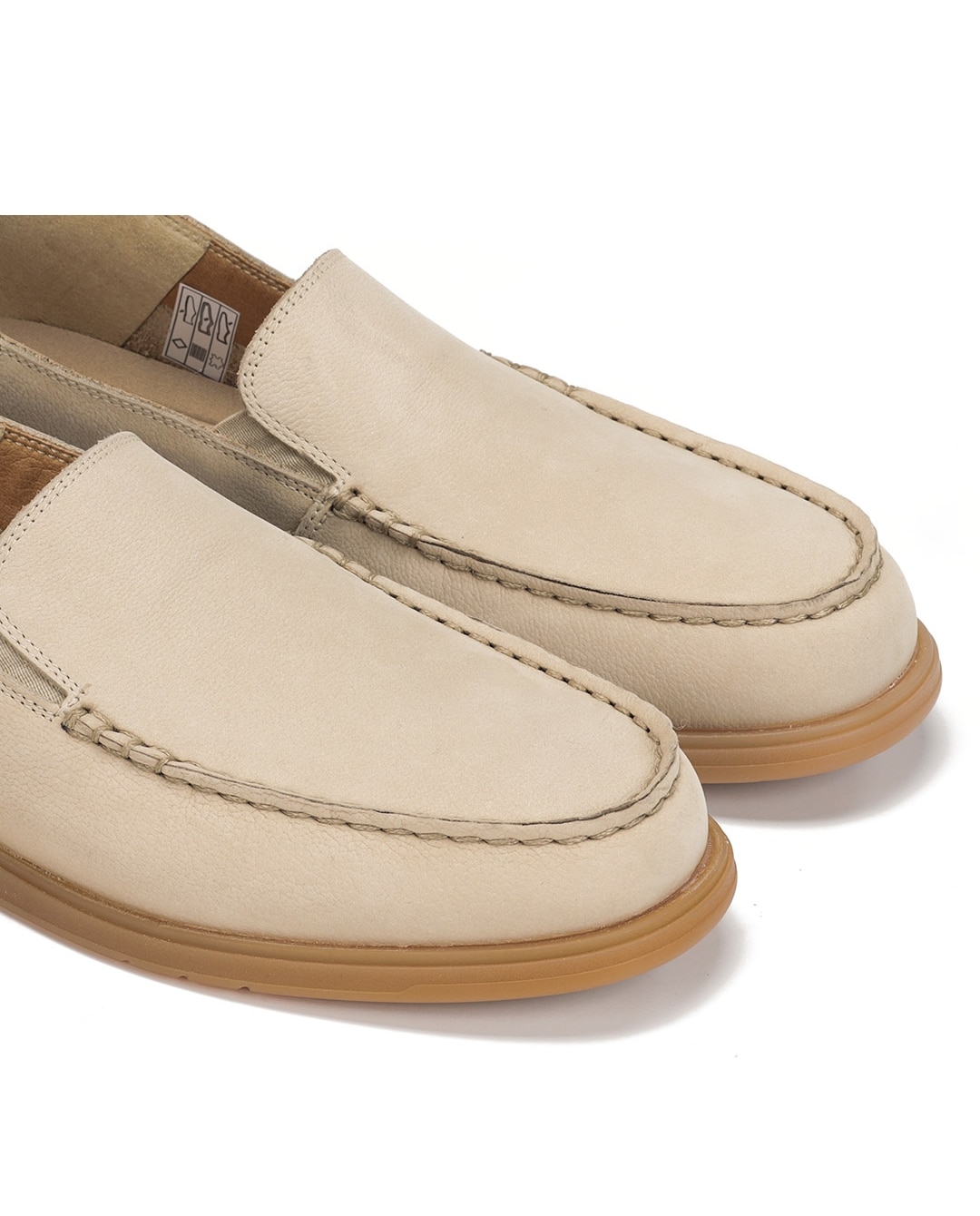 Mocassins Fabricados em Nobuck Branco-6