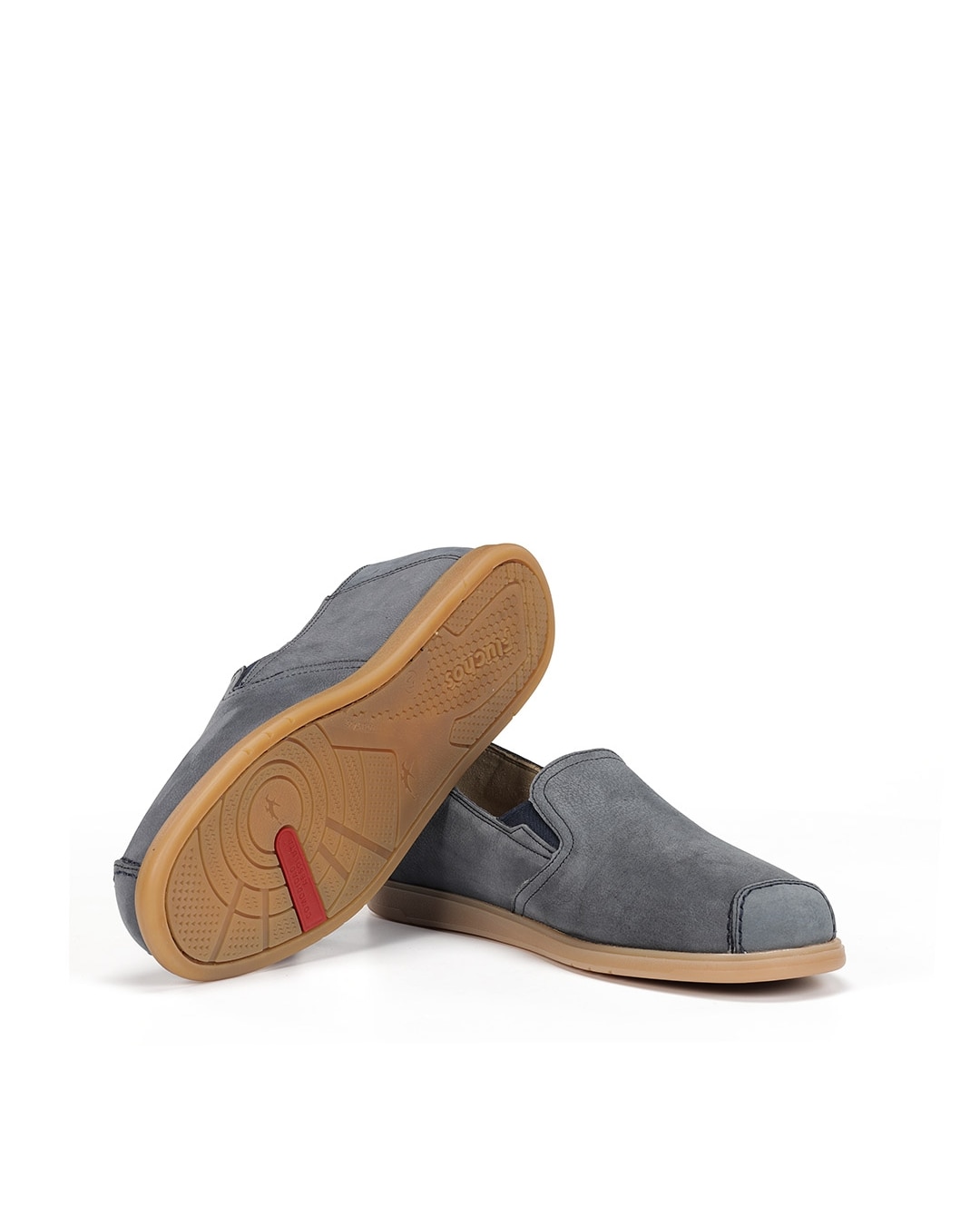 Mocassins Fabricados em Nobuck Azul-4