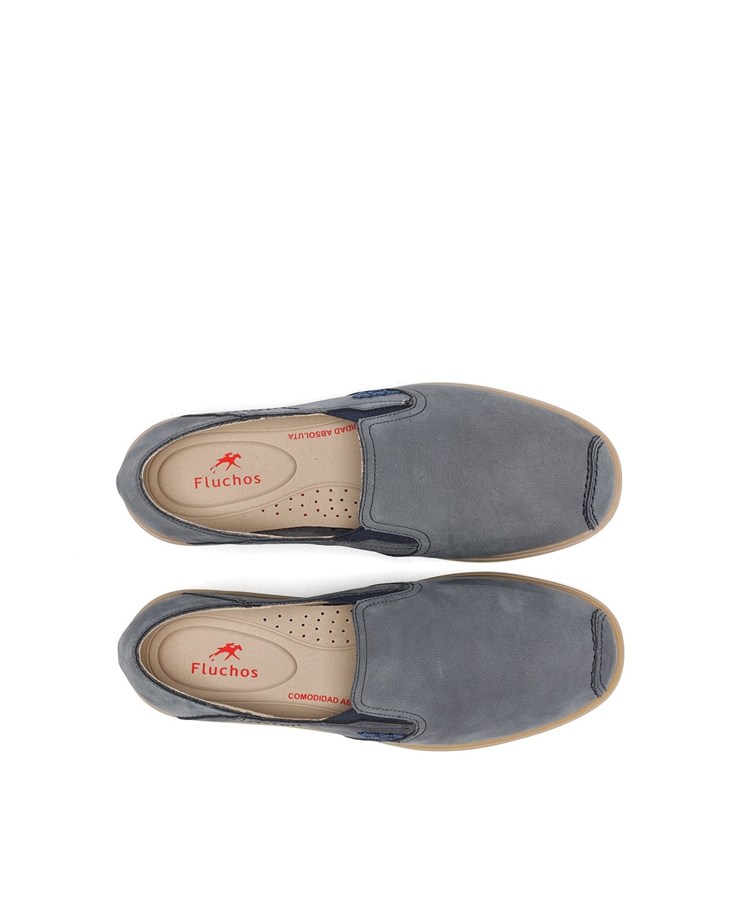 Mocassins Fabricados em Nobuck Azul-5