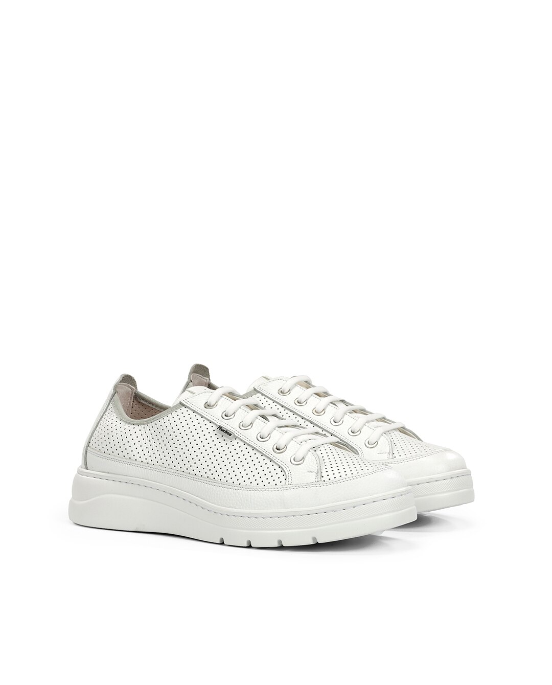 Sapatos de Cordões Fabricados em Pele Branco-2