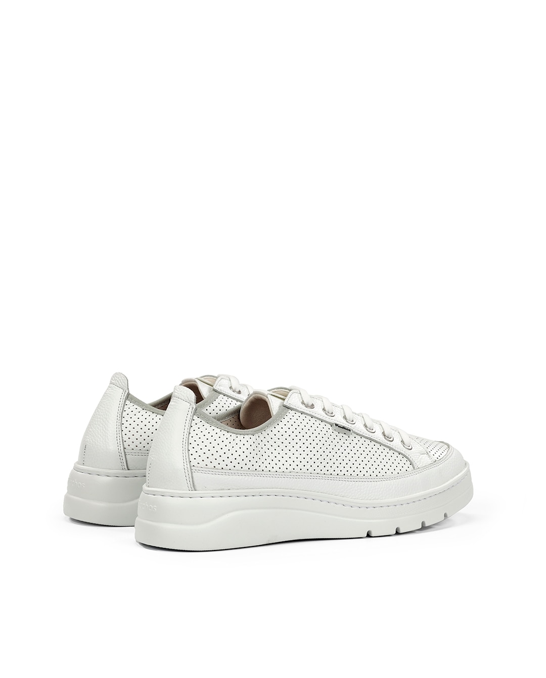Sapatos de Cordões Fabricados em Pele Branco-3