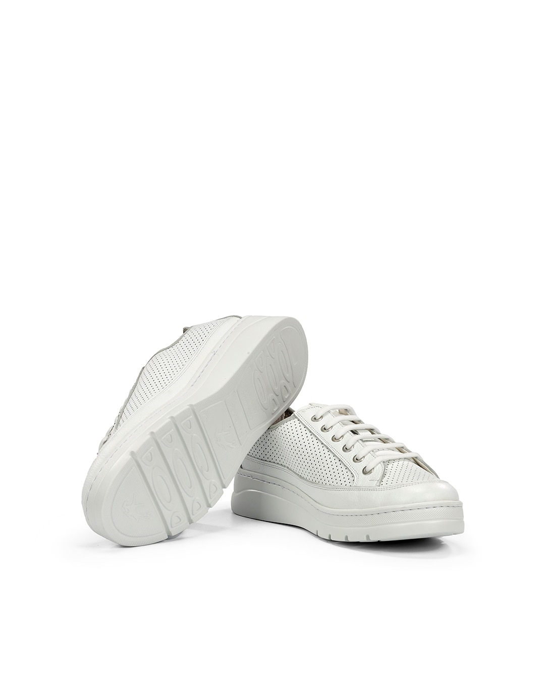 Sapatos de Cordões Fabricados em Pele Branco-4