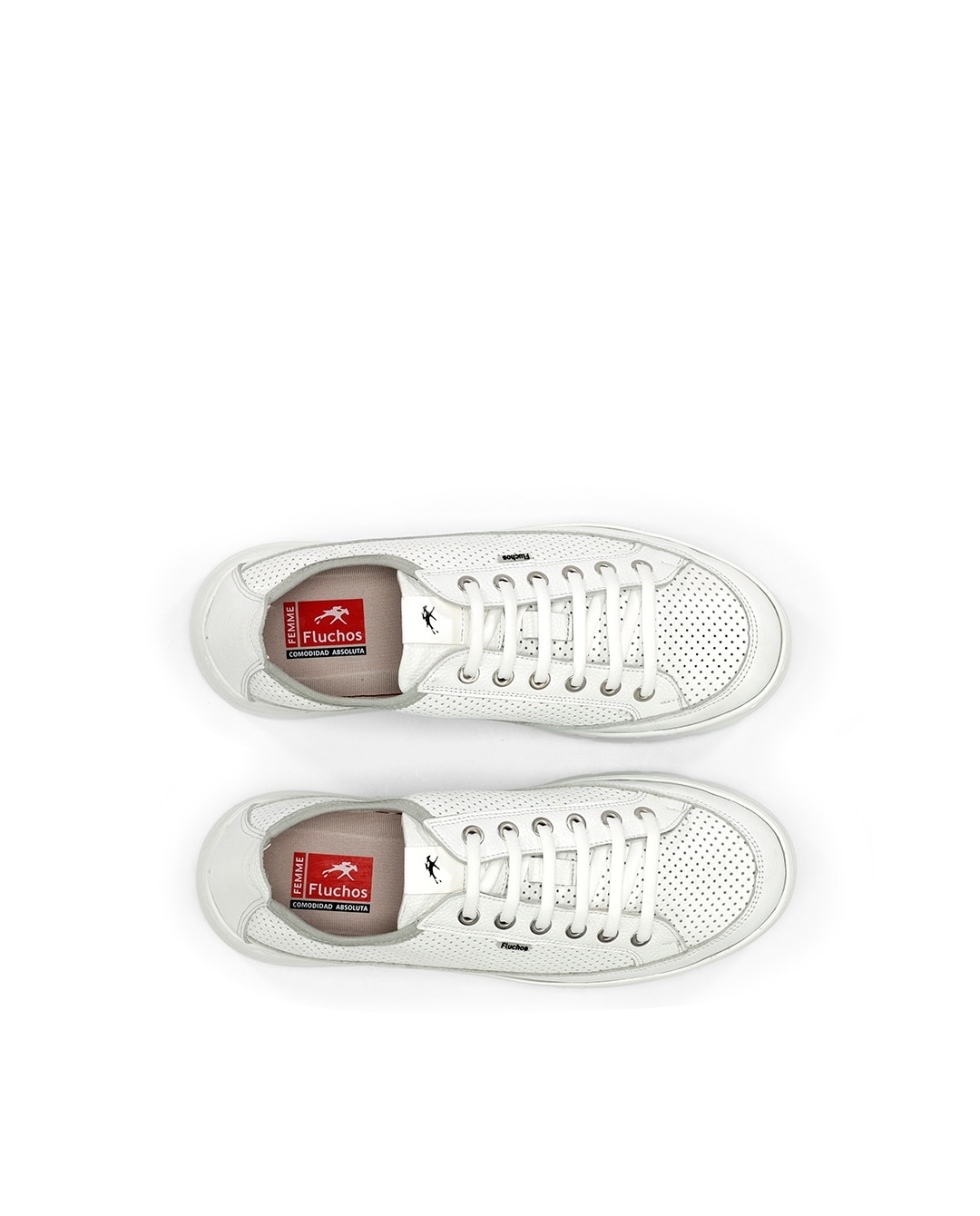 Sapatos de Cordões Fabricados em Pele Branco-5