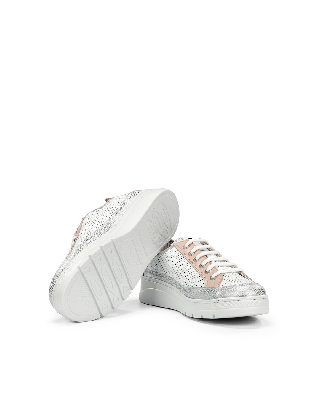 Sapatos de Cordões Fabricados em Pele Cinzento-4