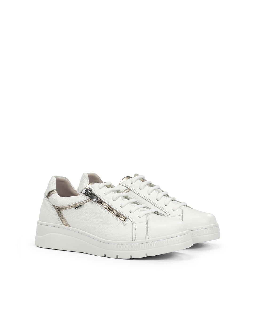Sapatos de Cordões Fabricados em Pele Branco-2