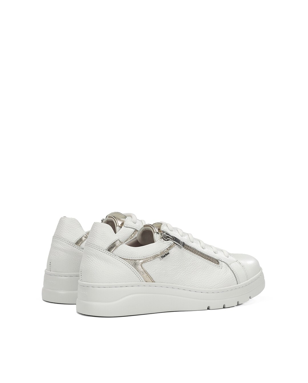 Sapatos de Cordões Fabricados em Pele Branco-3