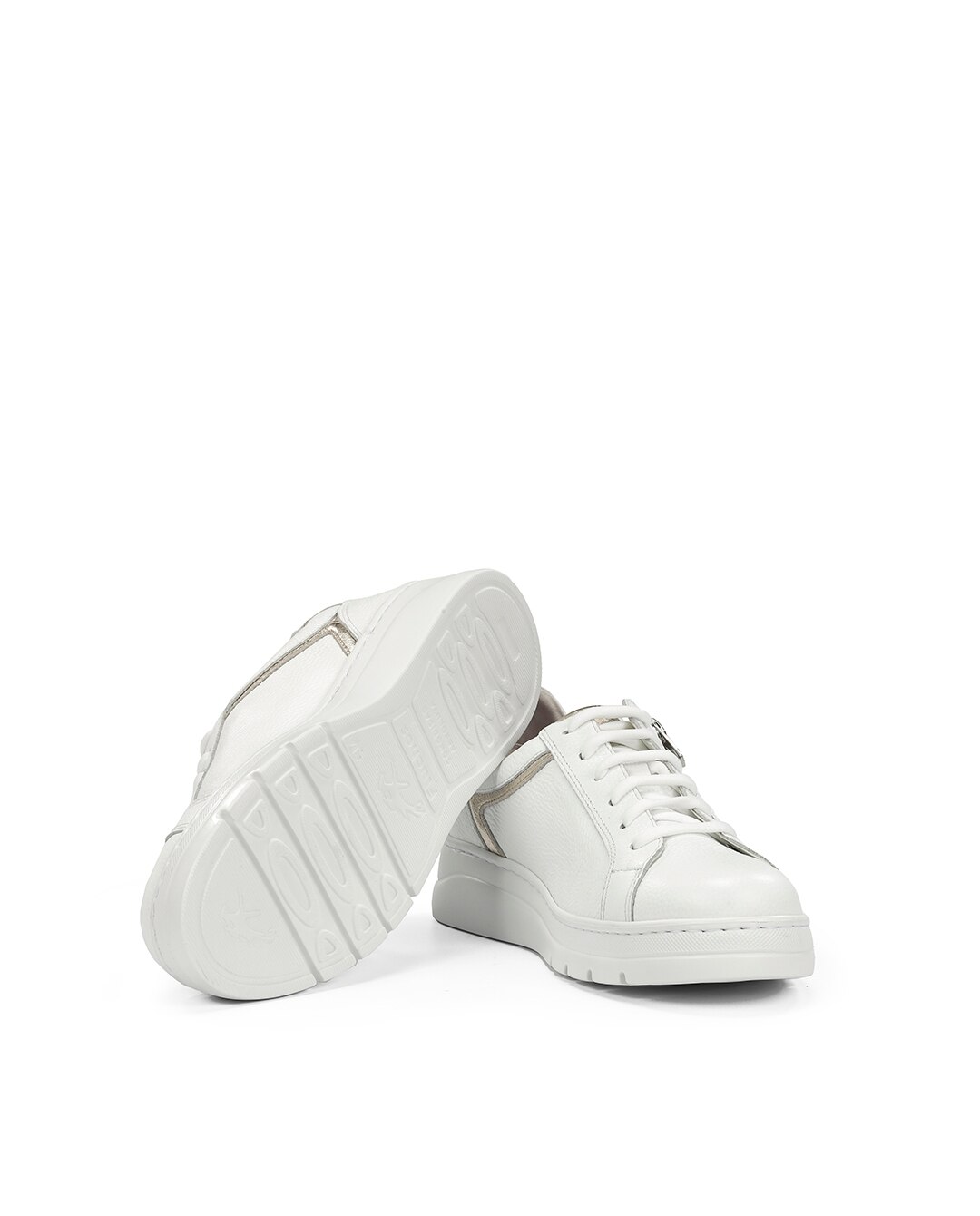Sapatos de Cordões Fabricados em Pele Branco-4