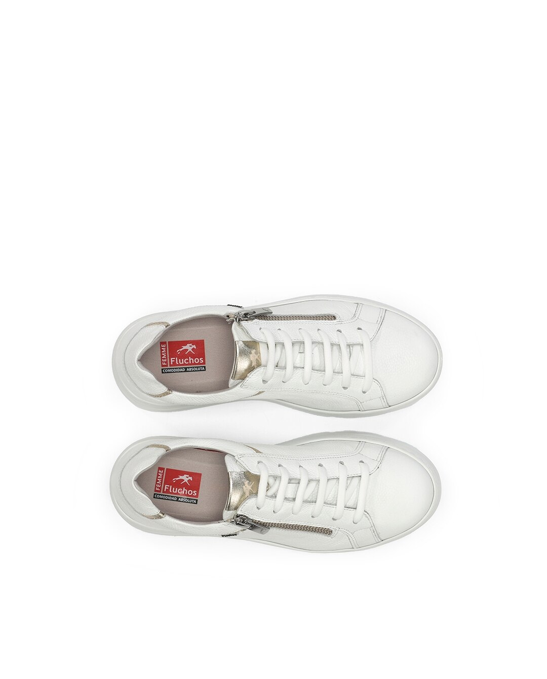 Sapatos de Cordões Fabricados em Pele Branco-5