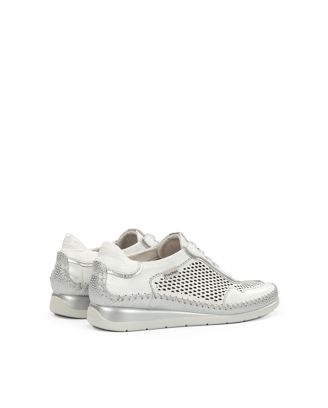 Sapatos de Cordões Fabricados em Pele Branco-3