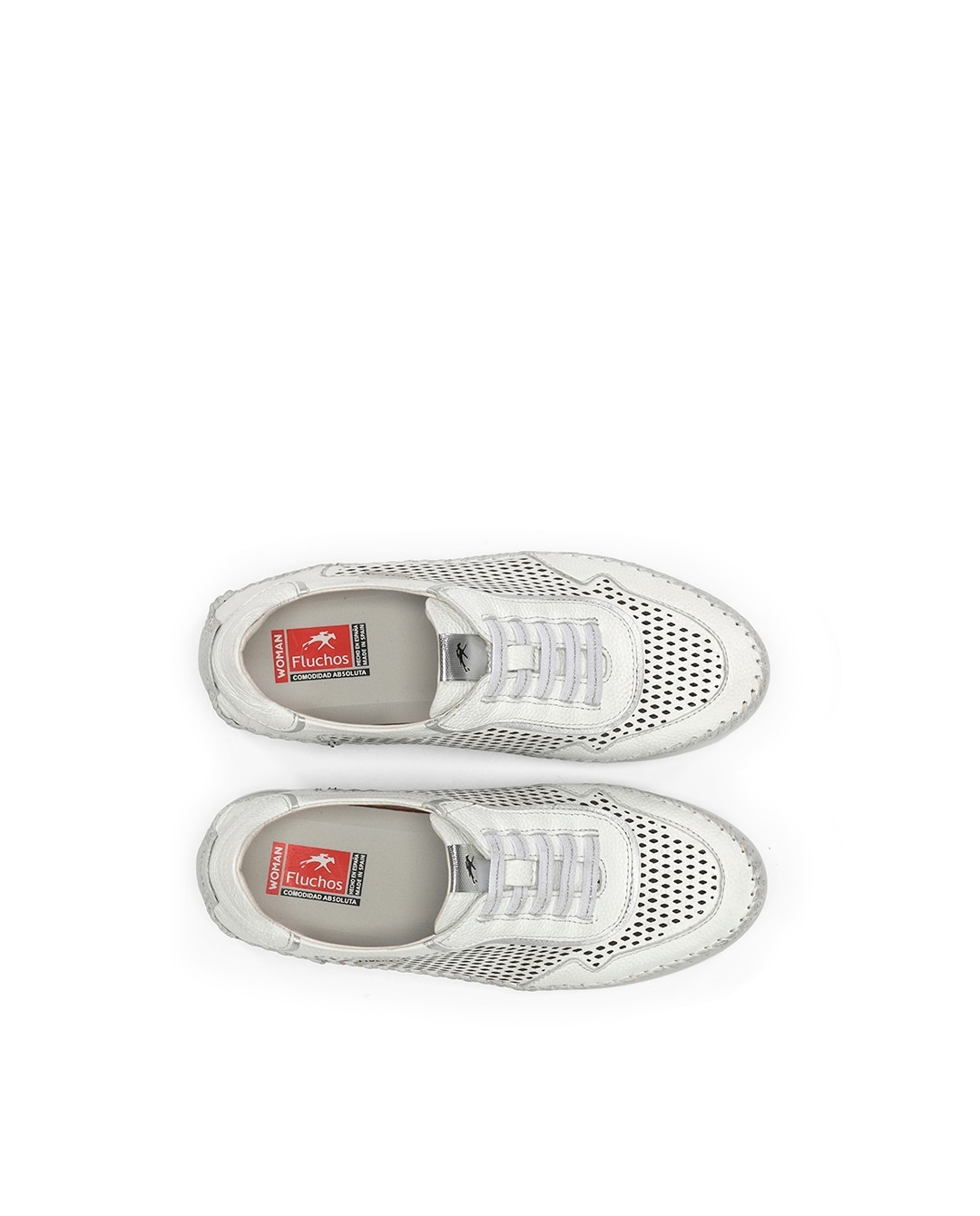 Sapatos de Cordões Fabricados em Pele Branco-5