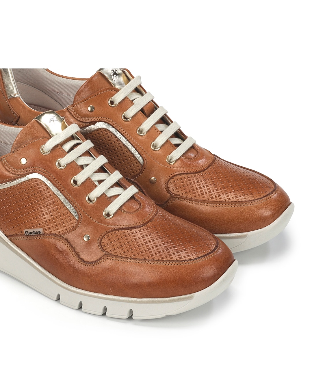 Sapatos de Cordões Fabricados em Pele Castanho-6