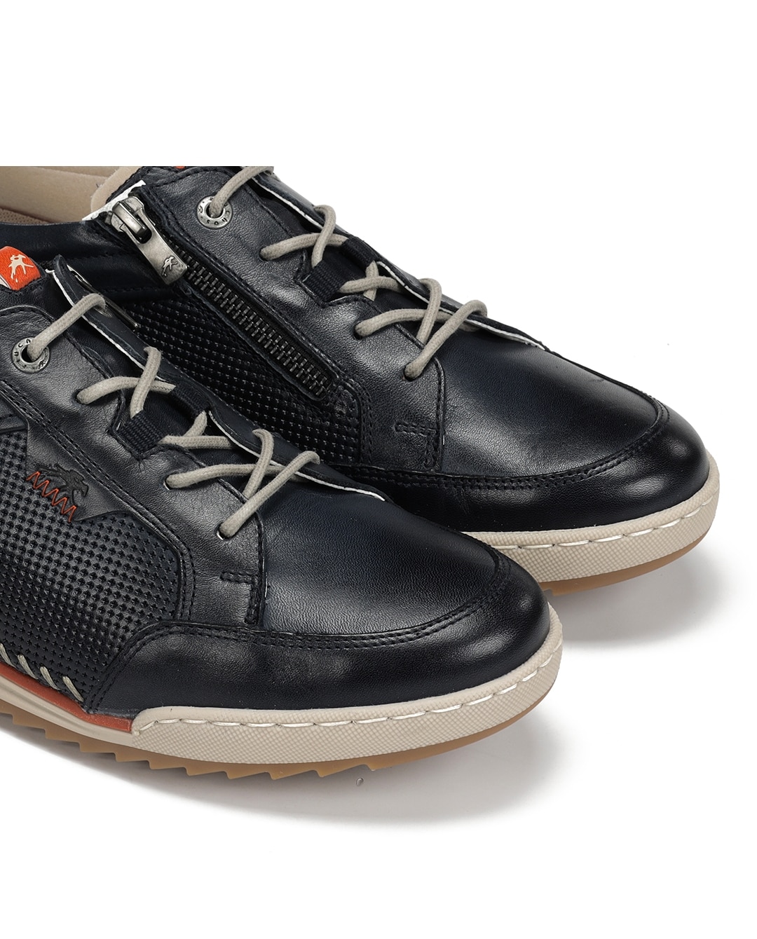 Sapatos de Cordões Fabricados em Pele Azul-6