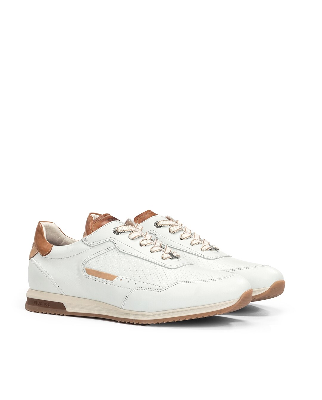 Sapatos de Cordões Fabricados em Pele Branco-2
