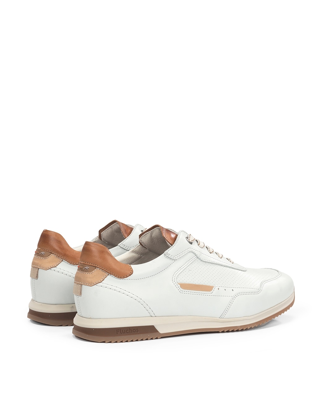 Sapatos de Cordões Fabricados em Pele Branco-3