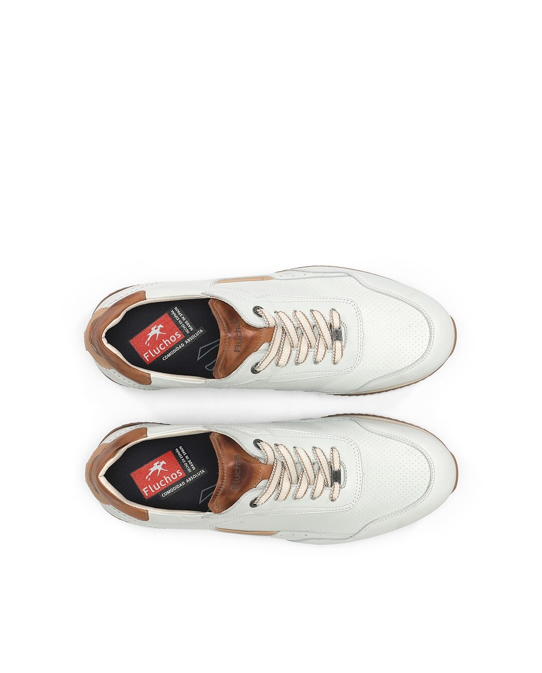 Sapatos de Cordões Fabricados em Pele Branco-5