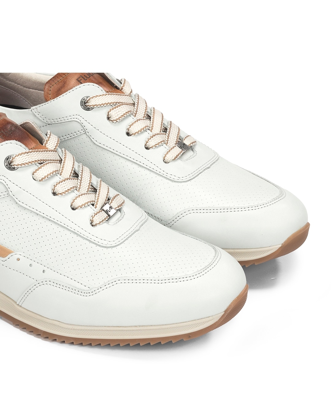 Sapatos de Cordões Fabricados em Pele Branco-6