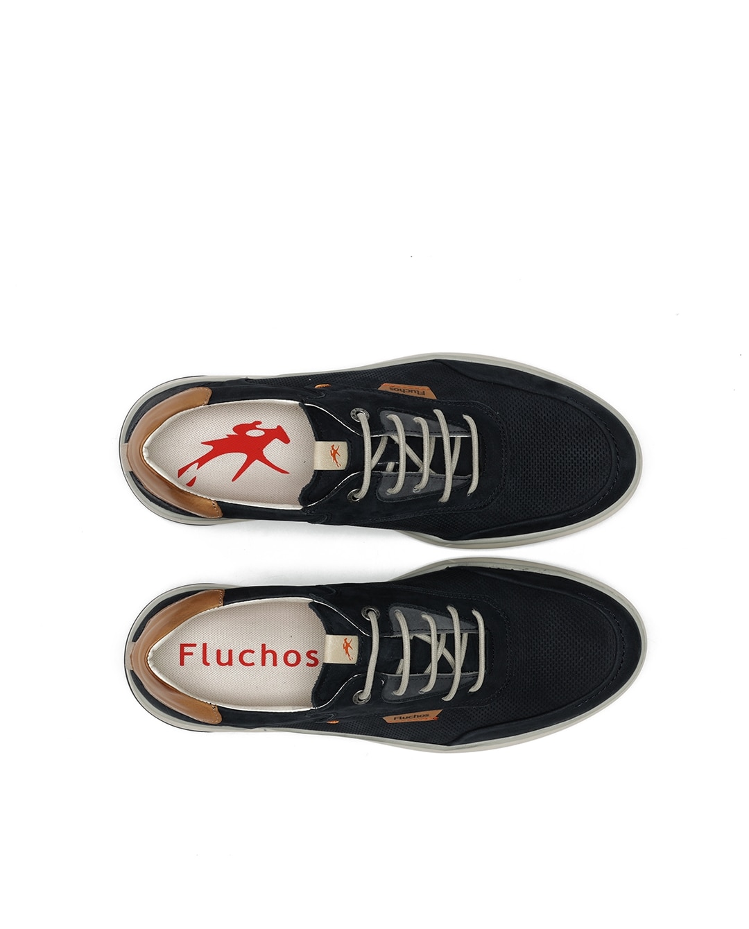 Sapatos de Cordões Fabricados em Nobuck Azul-5