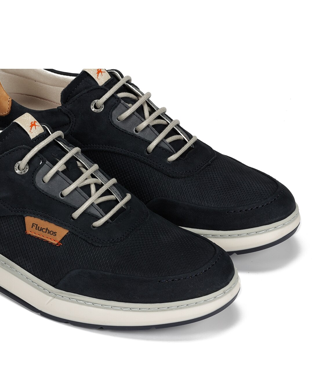 Sapatos de Cordões Fabricados em Nobuck Azul-6