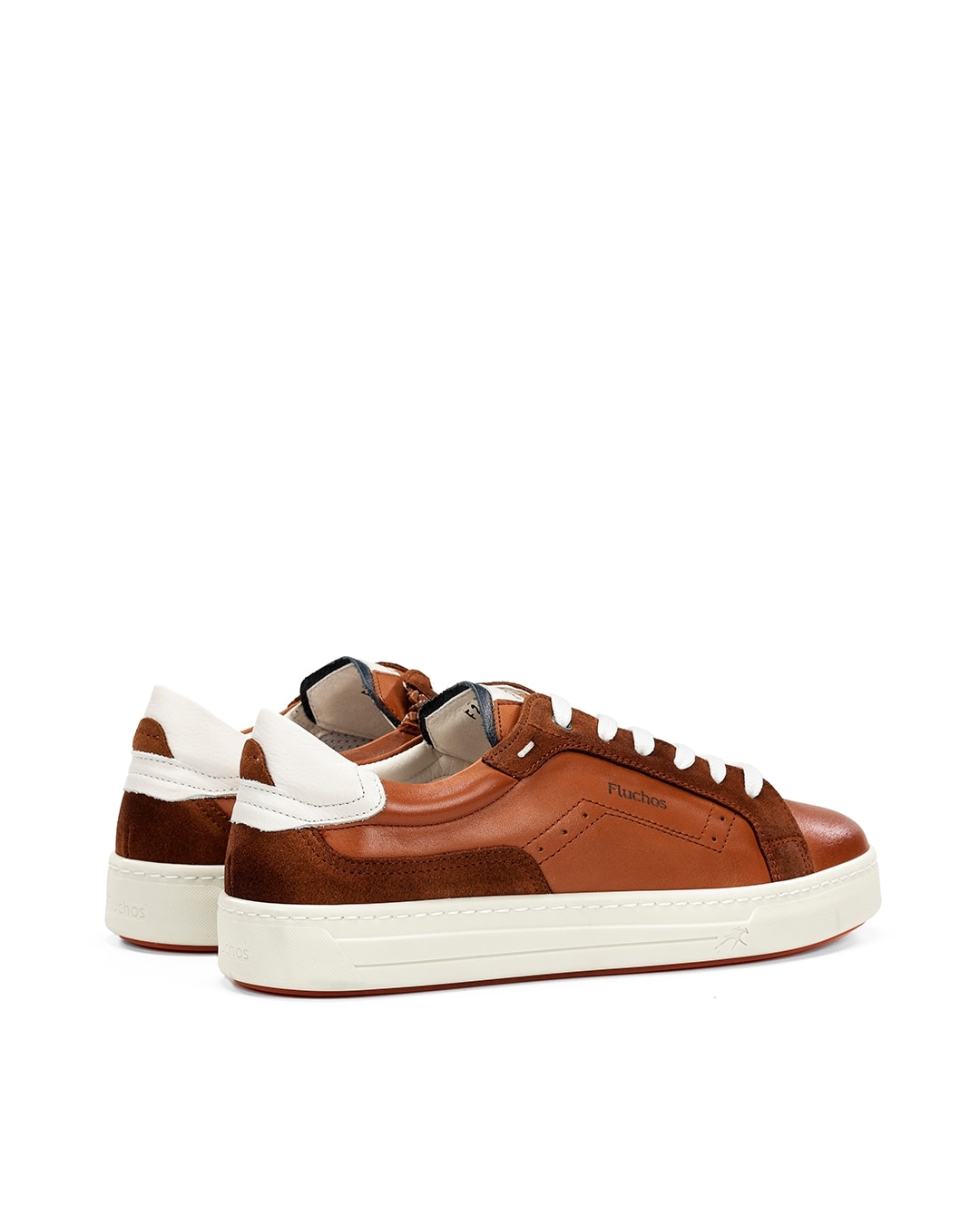 Sapatos de Cordões Fabricados em Pele Castanho-3