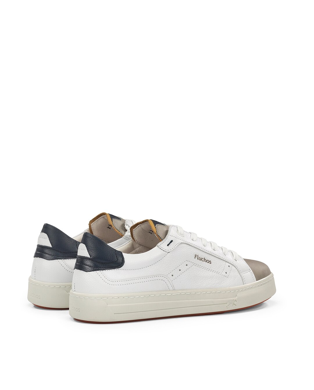 Sapatos de Cordões Fabricados em Pele Branco-3