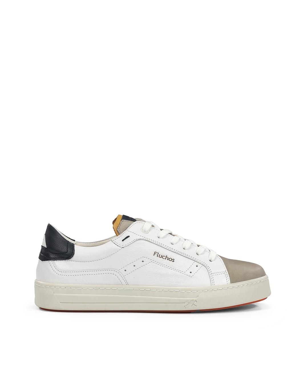 Sapatos de Cordões Fabricados em Pele Branco-1