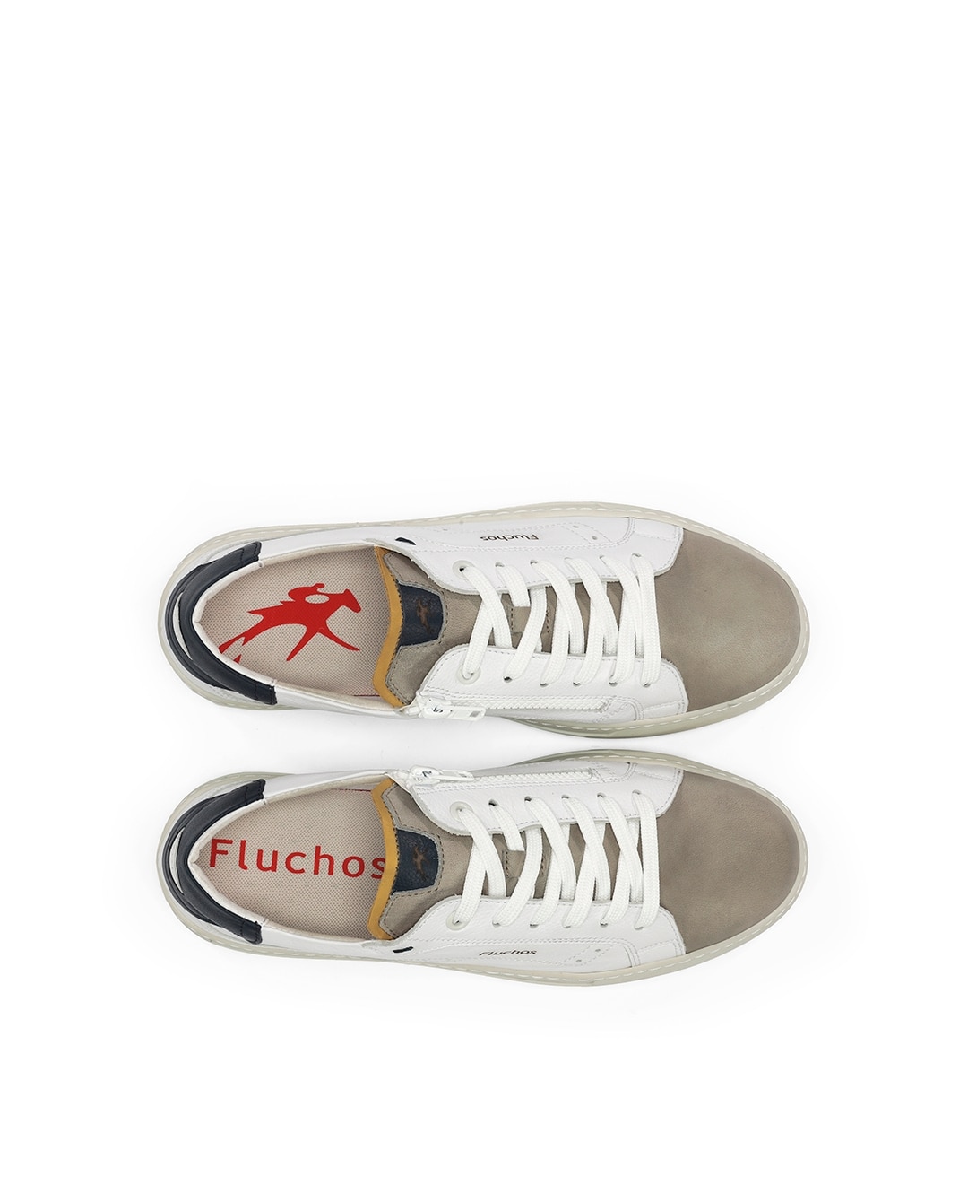 Sapatos de Cordões Fabricados em Pele Branco-5