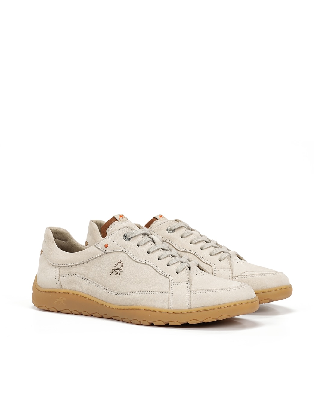 Sapatos de Cordões Fabricados em Nobuck Branco-2