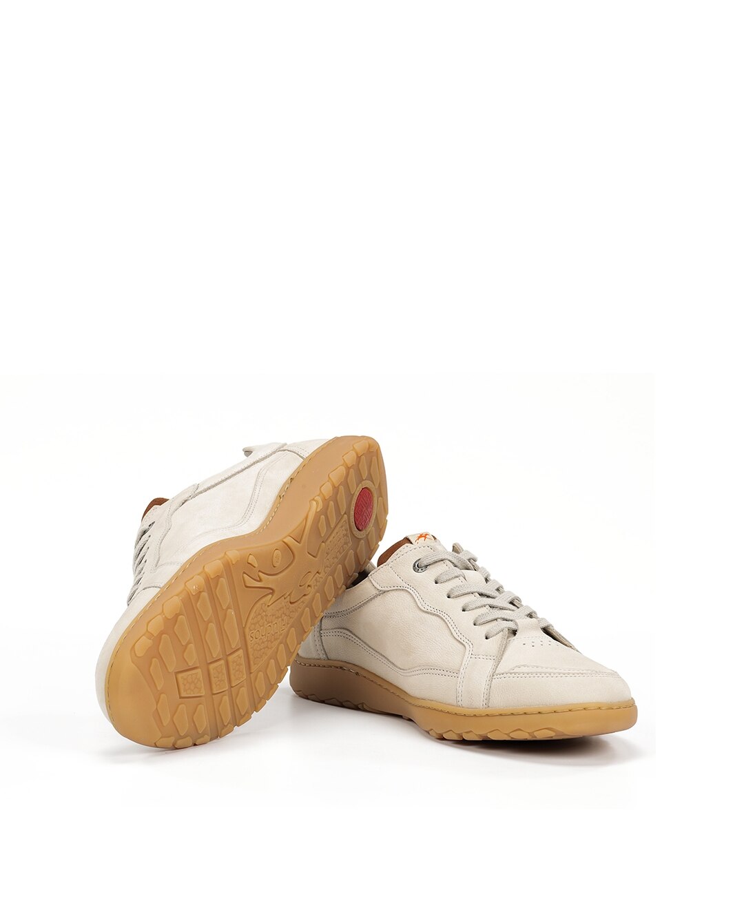 Sapatos de Cordões Fabricados em Nobuck Branco-4