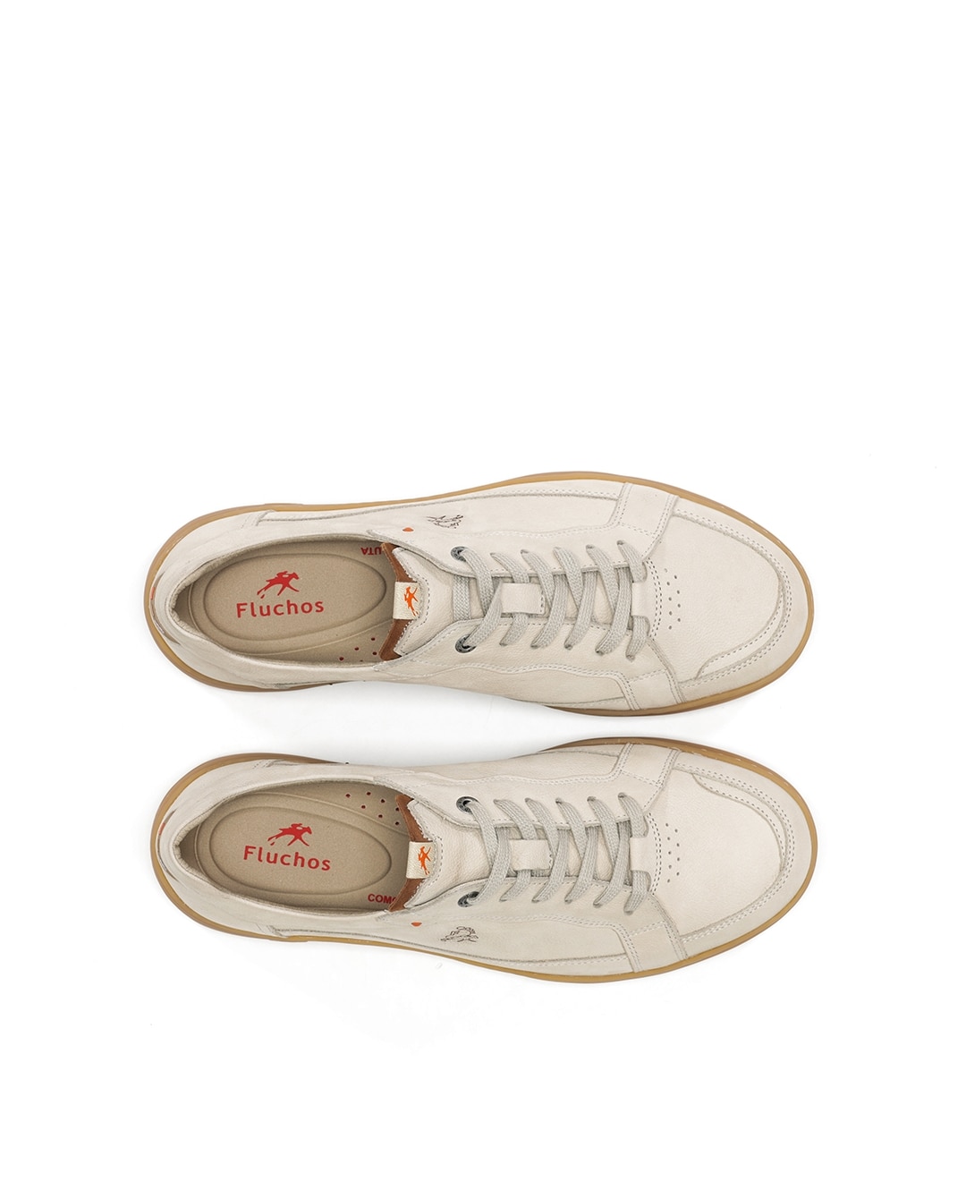Sapatos de Cordões Fabricados em Nobuck Branco-5