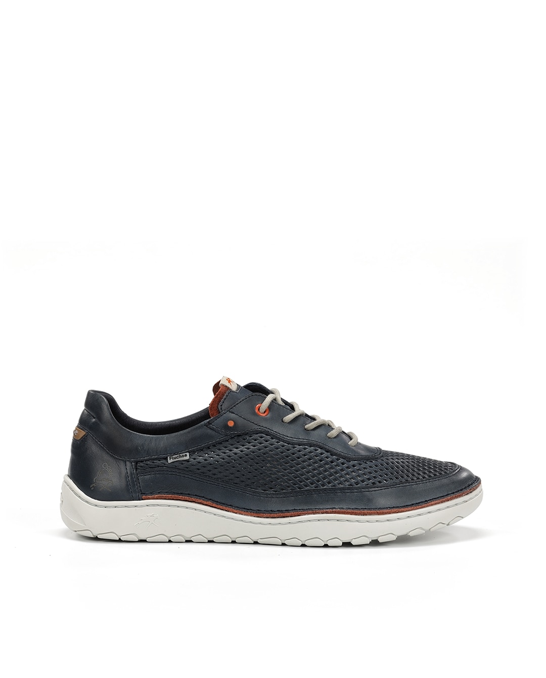Sapatos de Cordões Fabricados em Pele Azul-1
